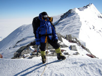 Negotiating my way off the summit ridge